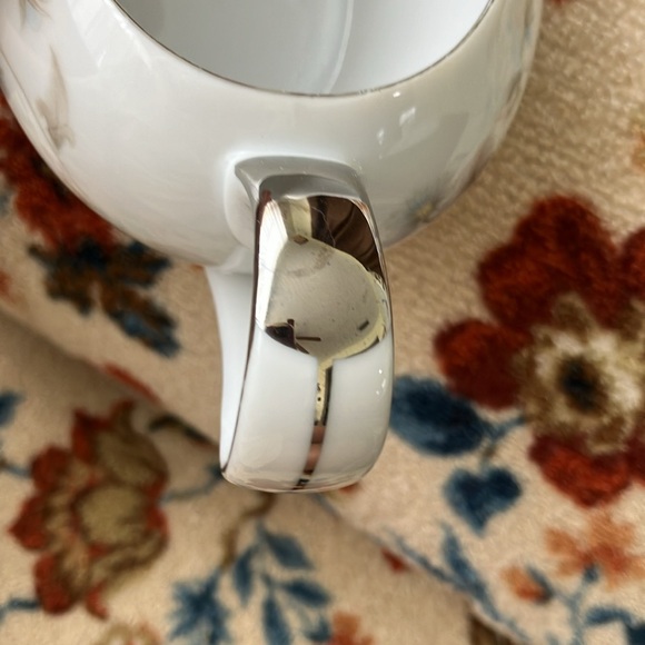 VINTAGE MIKASA 6137 GRAVY BOAT HANDLED WITH UNDER PLATE PLATINUM TRIM RARE ITEM - Picture 11 of 15